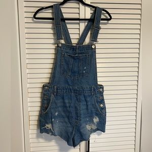 H&M Denim overalls shorts size 8